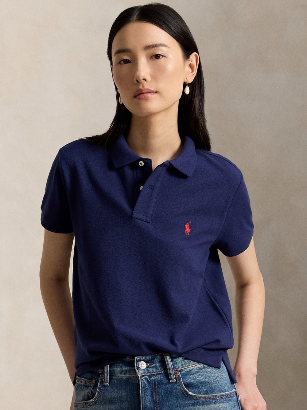 Ralph Lauren Blue Polo with Yellow Logo Tag